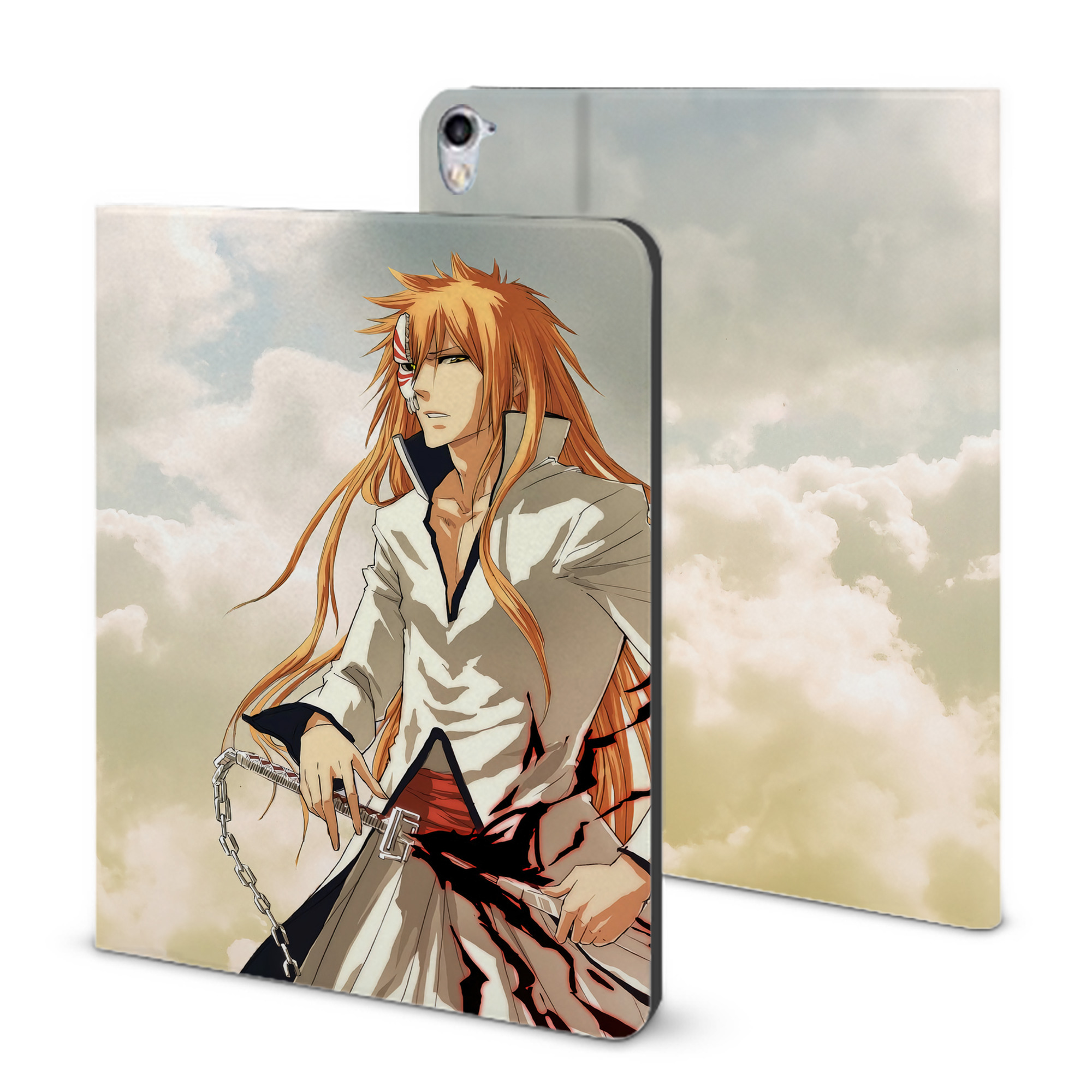 （画像用） ブリーチ BLEACH IPad ケース ブック型 PUレザー TPU 耐衝撃 軽量 薄型 ペン収納なし 全面保護 IPad 各モデル対応